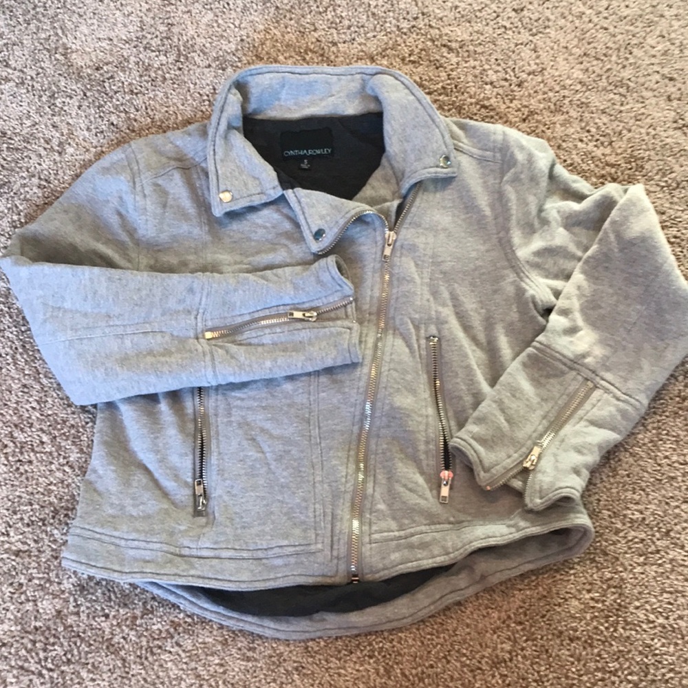 Super cute grey sweatshirt motorcycle style
